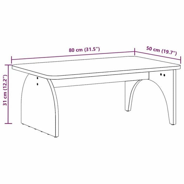 Massiv trä soffbord - vidaXL - Vit - 80x50x31 cm - Rustik furu - Rektangulär form - Inomhusbruk Vit