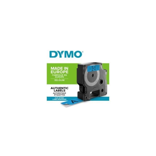 DYMO LabelManager tejpkassett D1 19mm x 7m Svart/Blå (kompatibel med LabelManager och LabelWriter Duo)