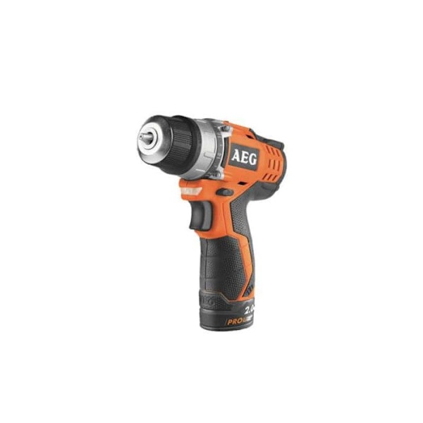 AEG 12V Prolithium-ion borrmaskin - 2 batterier 2,0Ah - 1 laddare 40 min - BS12C2 LI-202B svart och orange