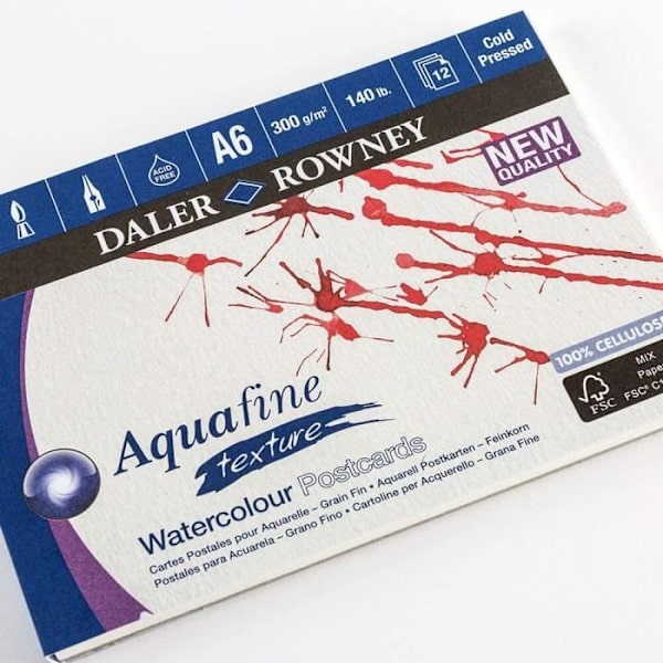 Daler Rowney Aquafine - Textured Postcard Block 300gsm 12SH i CTU
