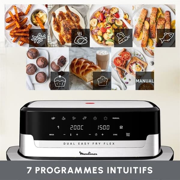 Airfryer Moulinex Easy Fry Dual Flex EZ922DF0 Grå