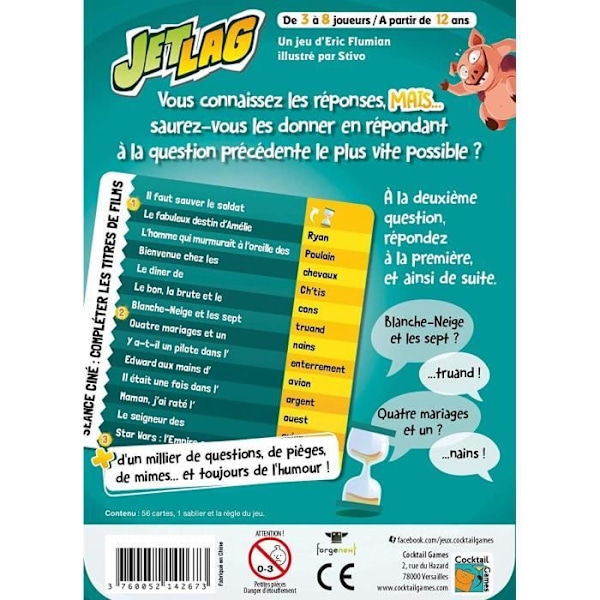 Jet Lag-brädspel - ASMODEE - Jetlag - Action- och reflexspel - Barn - Utomhus Flerfärgad