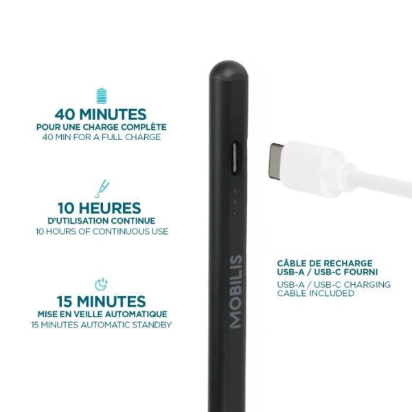 Universal Active Stylus Penna för iPad, surfplatta och mobiltelefon, hög känslighet och precision, finspets, iOS/Android