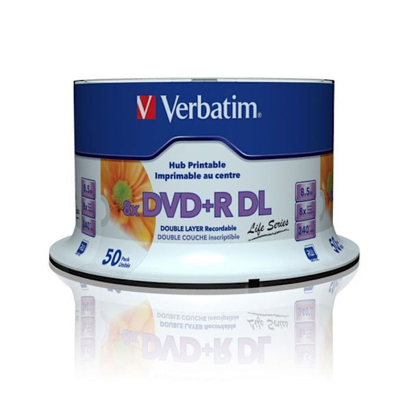 DVD+R DL VERBATIM 8x Speed 8,5GB - 1x50 media