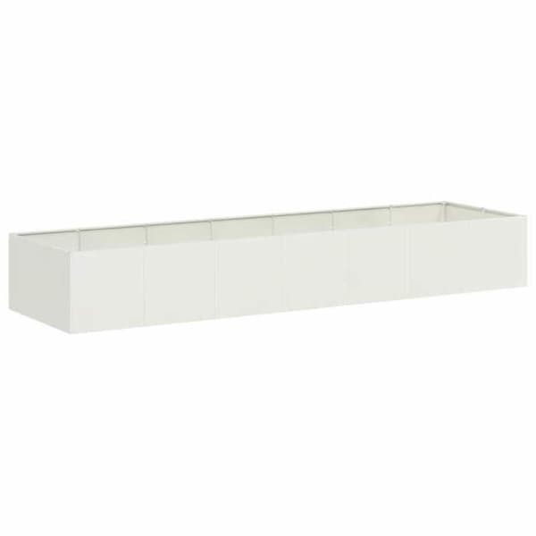 vidaXL Blomlåda vit 280x80x40 cm stål 860760