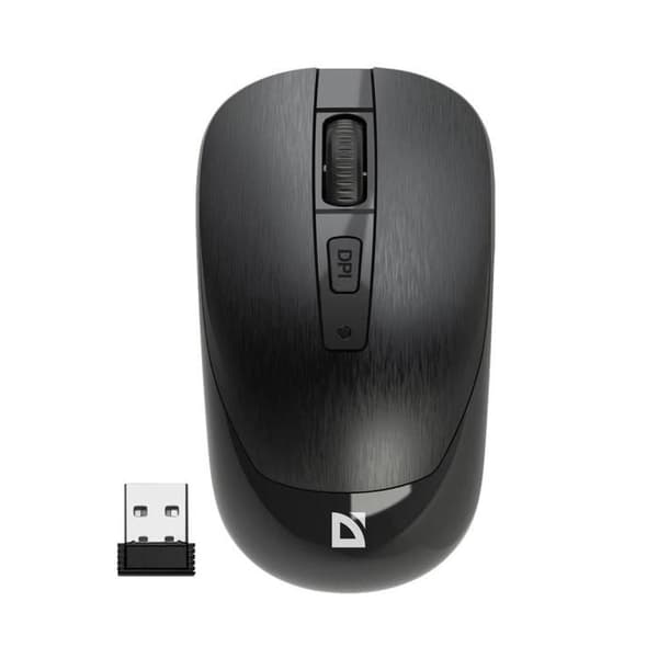 Trådlös mus Defender WAVE MM-995, optisk, klickfri, tyst, 1600 dpi, svart
