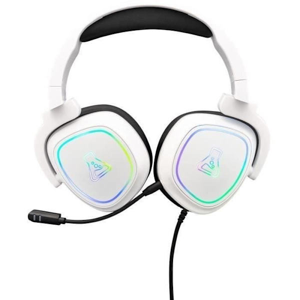 Wired Gaming Headset - The G-Lab - KORP RADIUM - Mikrofon - RGB - Vit Vit
