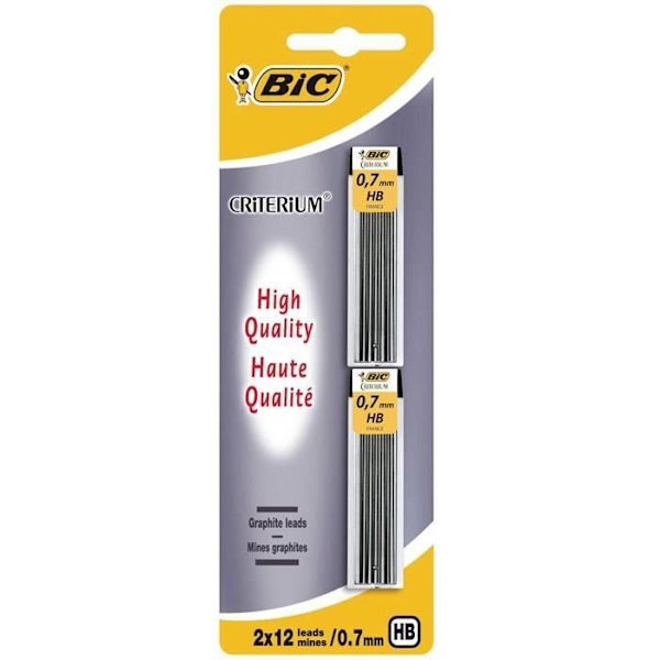 BIC - Mines Criterium® - 0,7 HB - Svart - Vuxen - Unisex - x2 Svart