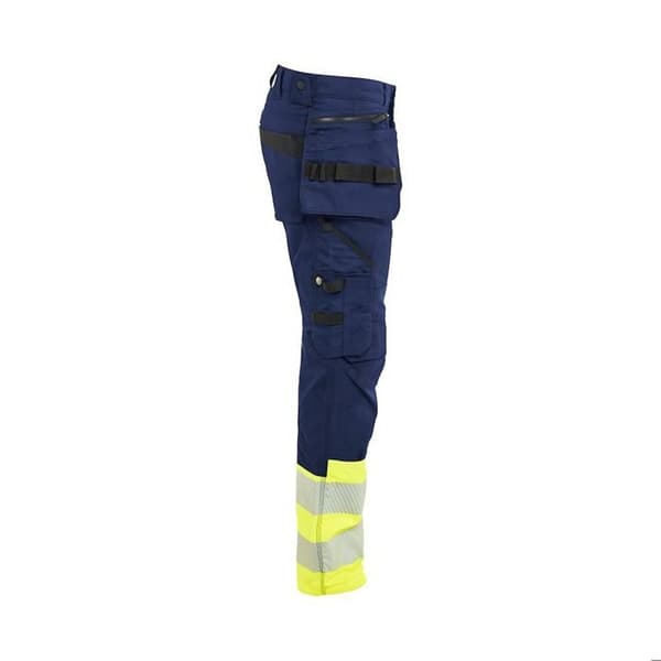 Blaklader stretch arbetsbyxor med hög synlighet marin/gul 40