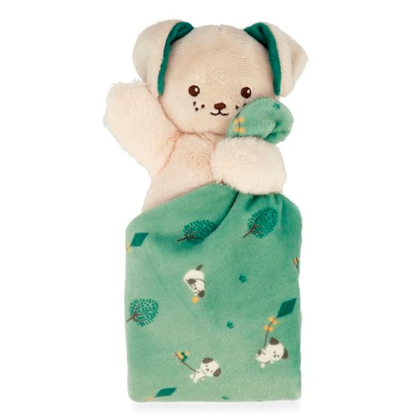 Doudou Carre mjukhet Hund Grön - 18 cm