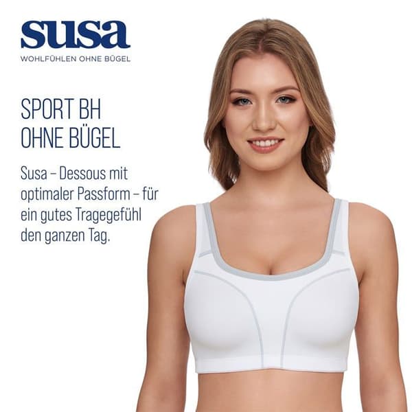Susa High Support Wireless BH - Vit och Grå 7897 Vit-grå 110F