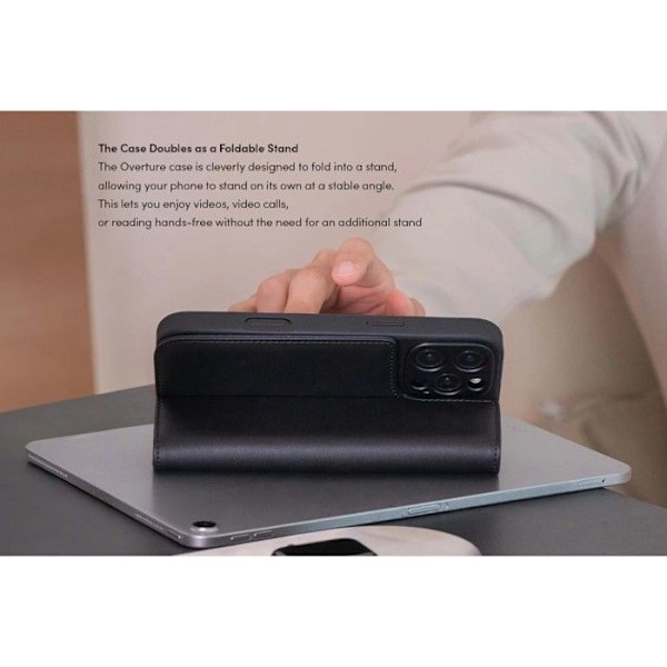 Moshi Overture MagSafe - 3-i-1 läderfodral för iPhone 16 Pro Max (Karamellbrun)