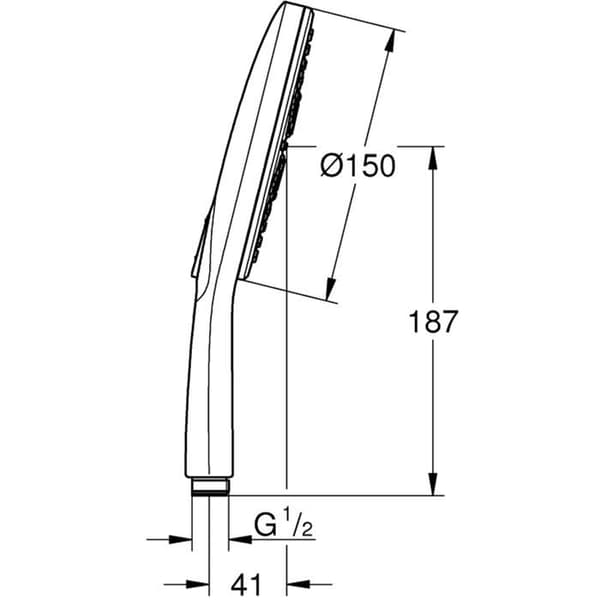 Handdusch - GROHE - Rainshower SmartActive - 15cm - 3 Strålar - Kromad Krom