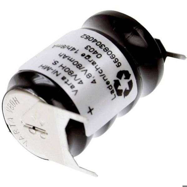 Varta V4/80H-SLF ++/- Uppladdningsbart knappbatteri 80H NiMH 80 mAh 4,8 V 1 st.