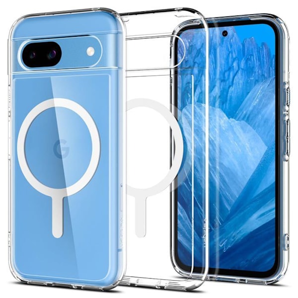 Spigen - ACS07263 - Ultra Hybrid OneTap metallring MagSafe, vit - Google Pixel 8a
