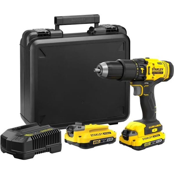 Slagborrskruvdragare 50 Nm - Litium 18V - 2 batterier 2Ah - STANLEY FATMAX V20 - SFMCD711D22-QW Gul