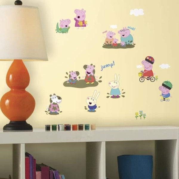 RUMSTUDIO Peppa Pig Multi-Element Flytbar vinyldekoration Flerfärgad