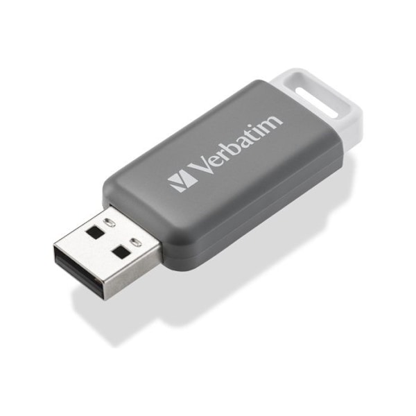 Verbatim V DataBar USB 2.0 Drive USB-minne 128 GB grå 49456 USB 2.0