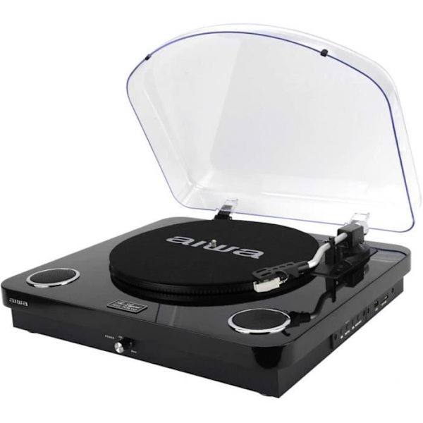 Aiwa GBTUR-120BK/MKII svart skivspelare med digitizer och Bluetooth - 3 hastigheter schwarz