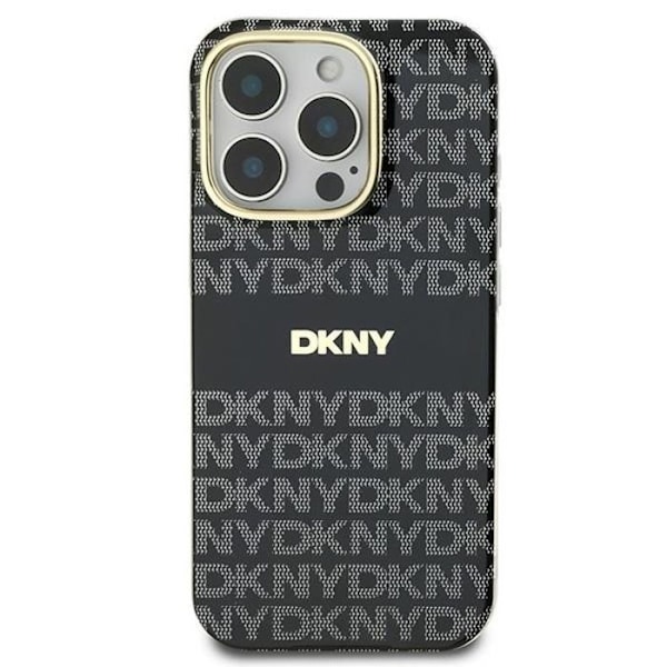 Coque för iPhone 16 Pro - DKNY Hardcase Repeat Texture Pattern With Stripe (DKHMP16LHRHSEK) - Svart