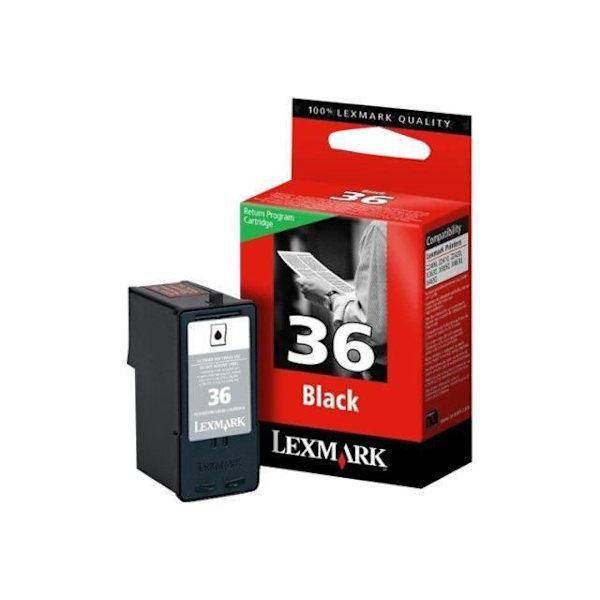 Lexmark patron nr. 36 svart original LRP-bläckpatron för X3650, 4630, 4650, 5650, 5650es, 6650, 6675, 6675...