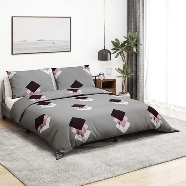 vidaXL Påslakanset Grå 140x200 cm Bomull 136473
