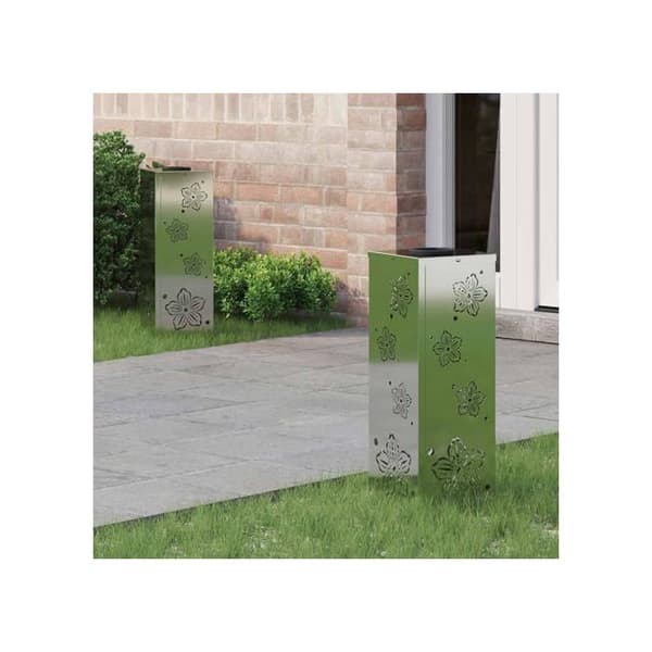 Solcellsdriven LED-vägbelysning - vidaXL - Galvaniserad - 18x18x50 cm - Varm vit - Utomhusbelysning - Solenergi