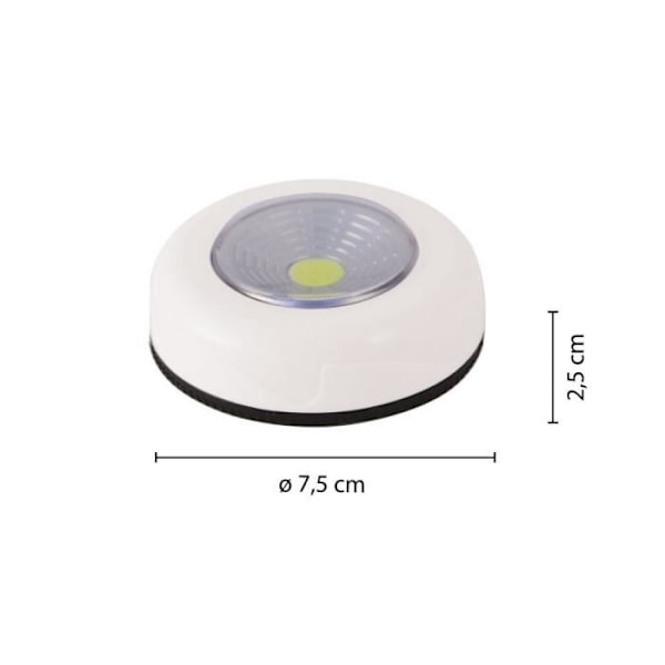 Möbelbelysning - Mini "push light" lampa 3 LED Vit