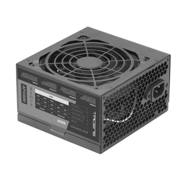 Tacens anima - APIII600 -, 600W ATX PC-strömförsörjning, 85 % brons 12V SMD-teknik, 12 cm ultratyst fläkt, svart