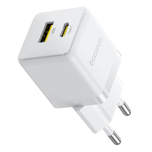 Laddare - BASEUS - Palm (CCZC20UE) - 20W - USB Typ-C - Månsfärgad Vit måne