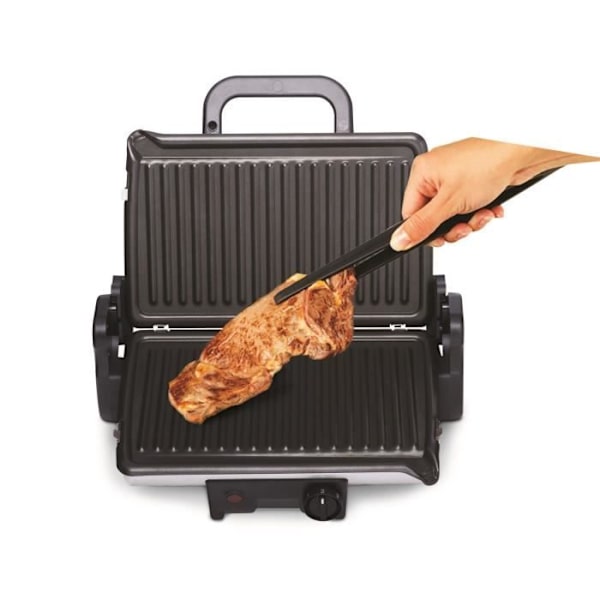 TEFAL Minute Meat Panini Grill - Effekt 1600 W - Non-stick tallrikar - Praktisk vertikal förvaring Silver