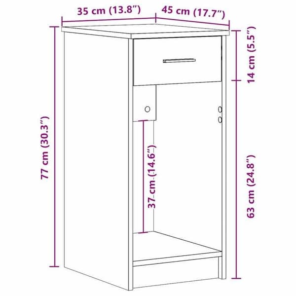 vidaXL Ställ för datorchassi och låda sonoma grå 35x45x77 cm, ställ för PC-chassi, skrivbordsstöd 858745