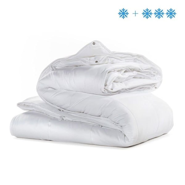 Caleffi Duvet - 25270 - Aloe Vera 4 Seasons polyestertäcke, enkel, för 1 och en halv säng
