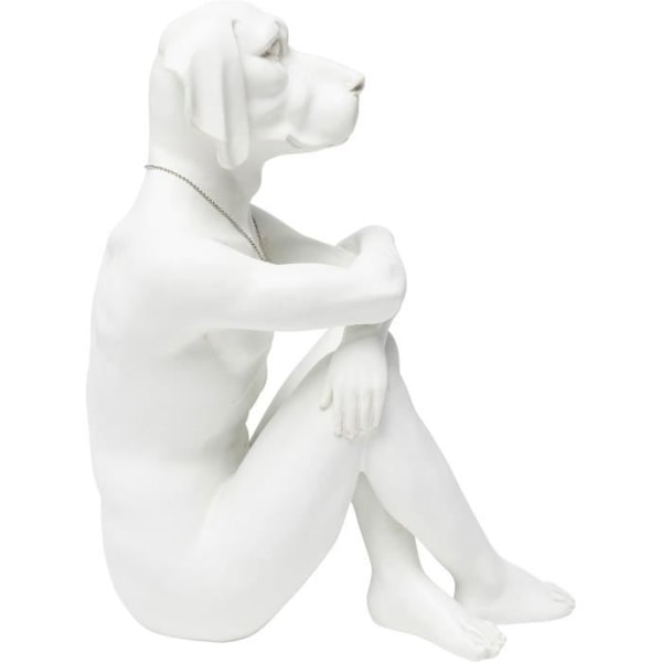 Staty - Kare Design - Gangsterhund - Polyresin - Off-white - 33 cm i höjd Äggskal