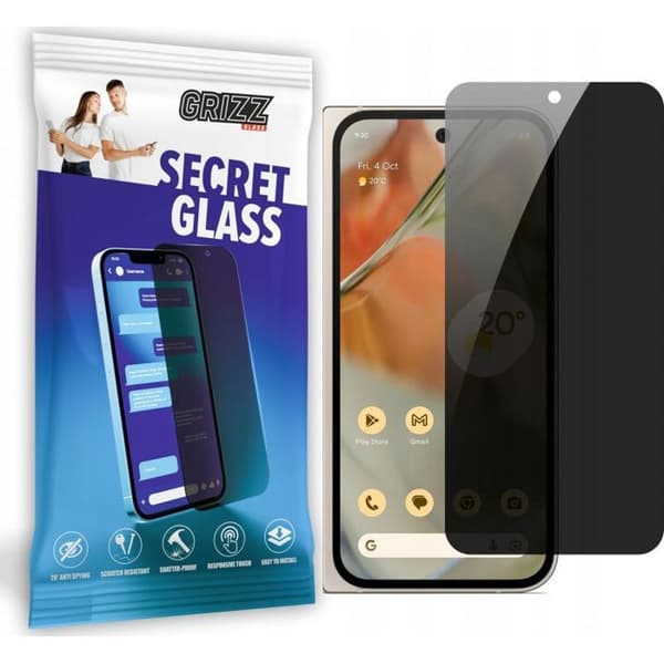 Sekretessglas - GRIZZGLASS - Google Pixel 9 Pro Fold - Svart - Glas - Antispionage