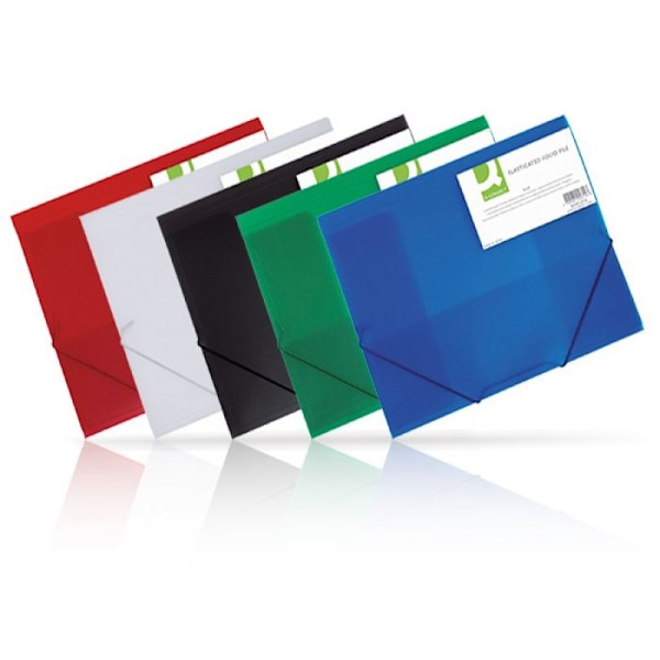Q-Connect A4 elastisk pärm med 3 flikar 400 mik Grön transparent KF02313