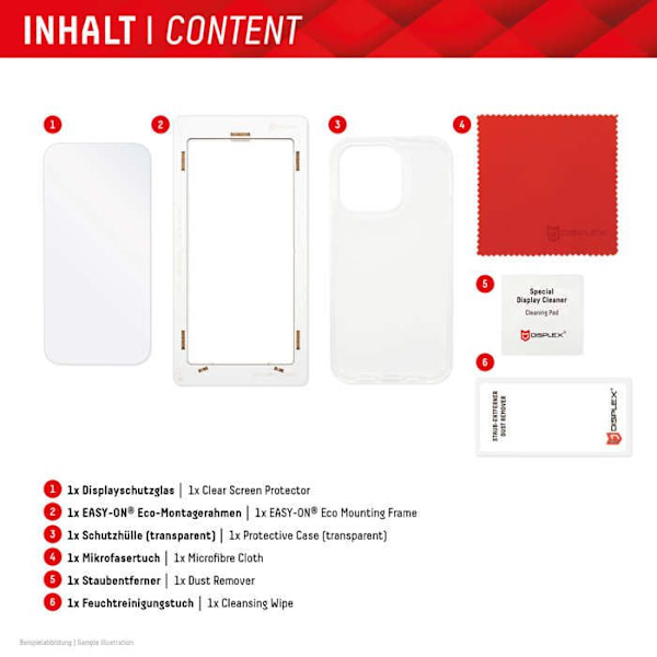 Skal för iPhone 15 Pro Max - Displex Riktigt Glas + Fodral - Transparent