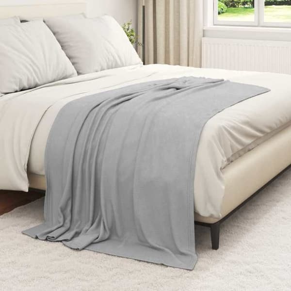 Jeté / överkast - VIDAXL - Fleece - Grå - 170 x 130 cm - Polyester Grå