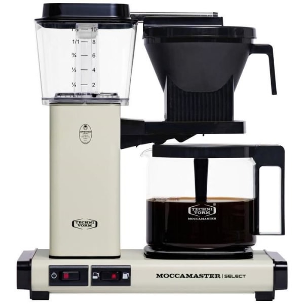 Moccamaster KBG Select Kaffebryggare vit Antal koppar=10 glaskanna, värmebevarande funktion