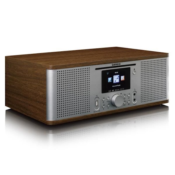 Internetradio, DAB, FM, CD, BT - LENCO DIR-270WD - Valnöt-Silver Valnöt-Silver