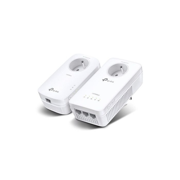 CPL Tp Link Kit CPL AV1300 Gigabit WiFi AC1200 3 portar Ethernet Gigabit med förlängningsuttag Vit