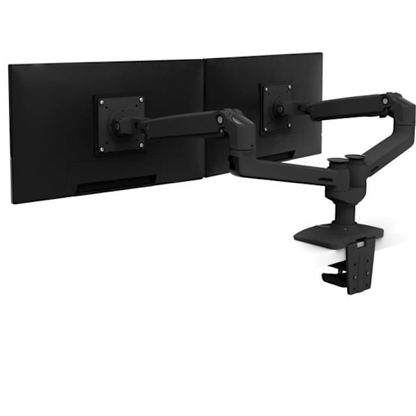 Skärmställ - ERGOTRON - LX Dual Side-by-Side Arm - Matt Svart Aluminium - För 2 LCD-skärmar - Klämfäste