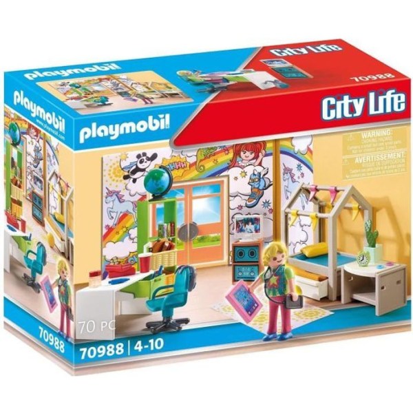 PLAYMOBIL - 70988 - Stadsliv - Det moderna huset - Tonåringsrum Flerfärgad