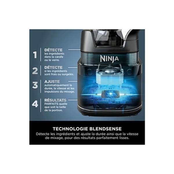 Ninja Detect Power Blender Pro 1200W Blender - 2-i-1 - 2L - 15 lägen - 10 hastigheter - Svart Svart