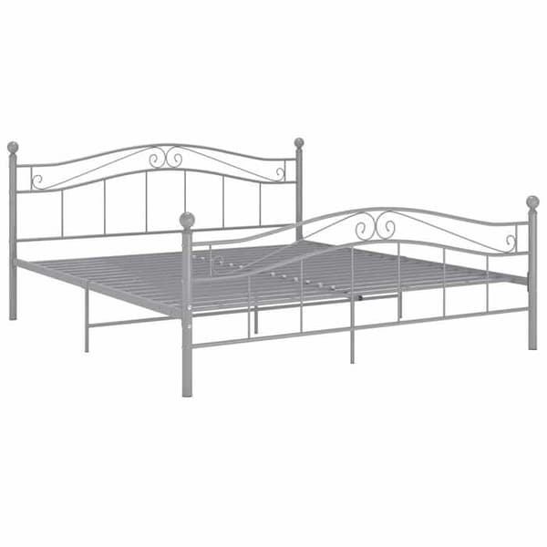 vidaXL Sängram Grå Metall 180x200 cm 325005