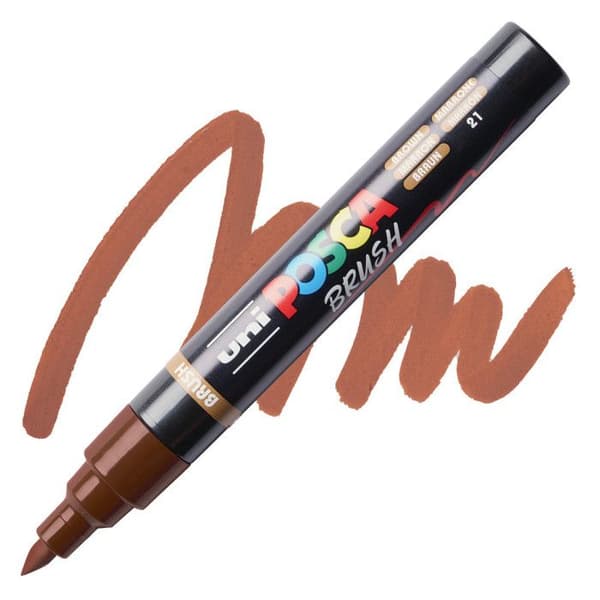POSCA-markör - Brun - Penselspets - PC5BR - Alla ytor brun