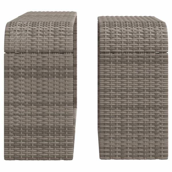 Förvaringshyllor - Flätad plast - Grå - Set om 2 st - 112x27x55 cm grå