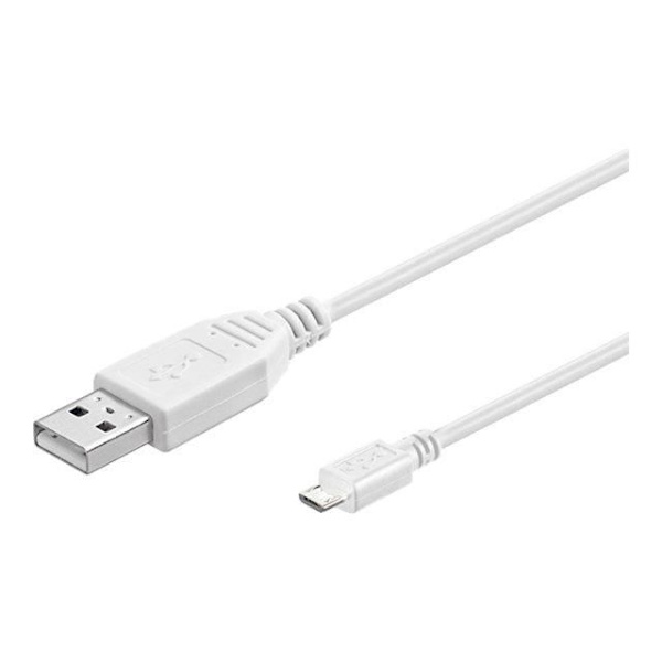 USB 2.0-kabel - Vit - 1.8 m - A hane till mikro USB hane - Ansluter PC och mobila enheter