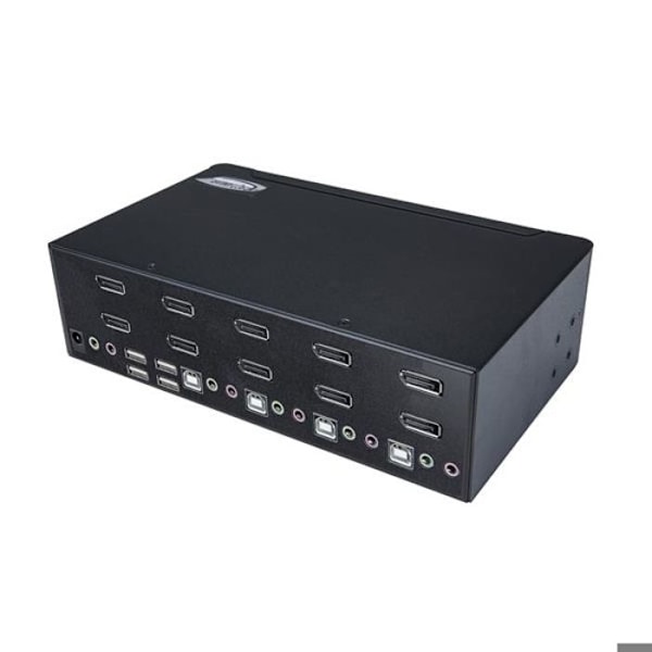 STARTECH 4-portars 4K 60Hz DisplayPort Dual Display KVM-switch med inbyggd USB 2.0-hubb - 4 dator(ar)