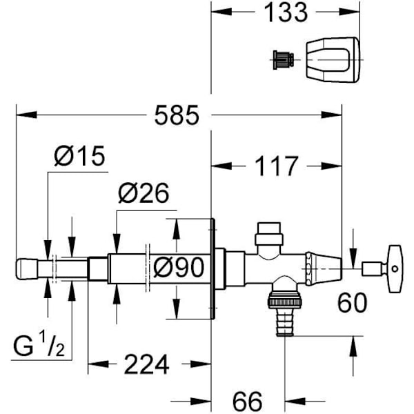 GROHE Reparations- och utsmyckningskit, Krom - 41212000
